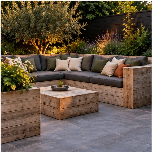 Lounge in steigerhout